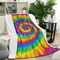 thumbnail image 1 of Rainbow Tie Dye Mandala Pattern Blanket,Comfortable Soft Flannel Throw Blanket,All Season,Warm Lightweight Blankets for Sofa Bed Couch Living Room Chair,40"x50", 1 of 4