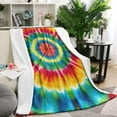 thumbnail image 1 of Rainbow Tie Dye Mandala Pattern Blanket,Comfortable Soft Flannel Throw Blanket,All Season,Warm Lightweight Blankets for Sofa Bed Couch Living Room Chair,60"x80", 1 of 4
