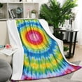 thumbnail image 1 of Rainbow Tie Dye Mandala Pattern Blanket,Comfortable Soft Flannel Throw Blanket,All Season,Warm Lightweight Blankets for Sofa Bed Couch Living Room Chair,50"x60", 1 of 4