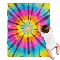 Rainbow Tie Dye Mandala Pattern Blanket,Comfortable Soft Flannel Throw Blanket,All Season,Warm Lightweight Blankets for Sofa Bed Couch Living Room Chair,30"x40"