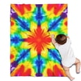 thumbnail image 1 of Rainbow Tie Dye Mandala Pattern Blanket,Comfortable Soft Flannel Throw Blanket,All Season,Warm Lightweight Blankets for Sofa Bed Couch Living Room Chair,30"x40", 1 of 4