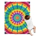 thumbnail image 1 of Rainbow Tie Dye Mandala Pattern Blanket,Comfortable Soft Lamb Wool Throw Blanket,All Season,Warm Lightweight Blankets for Sofa Bed Couch Living Room Chair,30"x40", 1 of 4