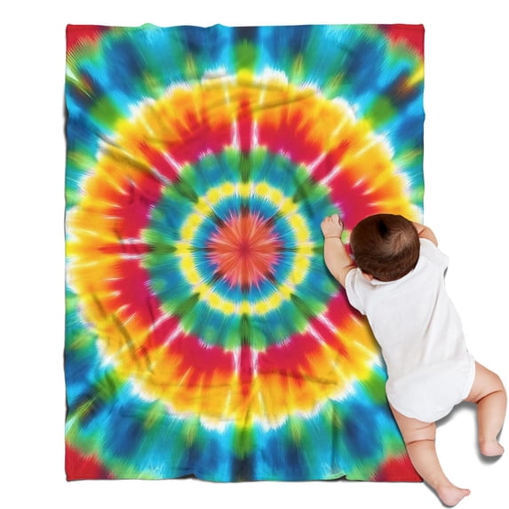 Rainbow Tie Dye Mandala Pattern Blanket,Comfortable Soft Lamb Wool Throw Blanket,All Season,Warm Lightweight Blankets for Sofa Bed Couch Living Room Chair,30"x40"