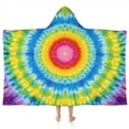thumbnail image 1 of Rainbow Tie Dye Mandala Pattern Hooded Bath Towel，50"x30" for Ages 3 To 12 Kids, Quick Dry Lightweight Soft Microfiber Hood Beach Towel Cover Up for Kids, 1 of 7