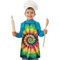 thumbnail image 1 of Rainbow Tie Dye Mandala Pattern Kids Aprons for Girls and Boys,Adjustable Neck Strap Toddler Aprons for Kids Cooking Baking, 1 of 6