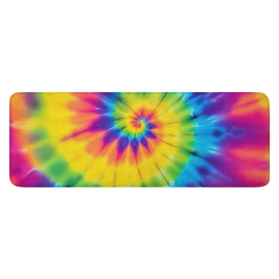 Rainbow Tie Dye Mandala Pattern Kitchen Rug Mat,Kitchen Runner Rugs Non Skid Washable,Decorative Kitchen Floor Mats for Kitchen,Sink,Laundry,17"x47.2"