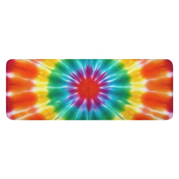 Rainbow Tie Dye Mandala Pattern Kitchen Rug Mat,Kitchen Runner Rugs Non Skid Washable,Decorative Kitchen Floor Mats for Kitchen,Sink,Laundry,17"x47.2"
