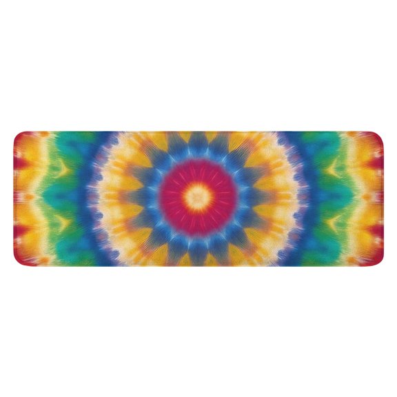 Rainbow Tie Dye Mandala Pattern Kitchen Rug Mat,Kitchen Runner Rugs Non Skid Washable,Decorative Kitchen Floor Mats for Kitchen,Sink,Laundry,17"x47.2"