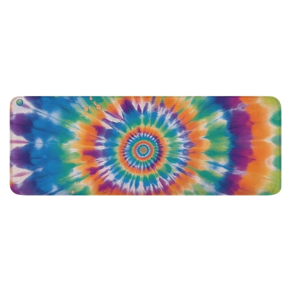 Rainbow Tie Dye Mandala Pattern Kitchen Rug Mat,Kitchen Runner Rugs Non Skid Washable,Decorative Kitchen Floor Mats for Kitchen,Sink,Laundry,17"x47.2"