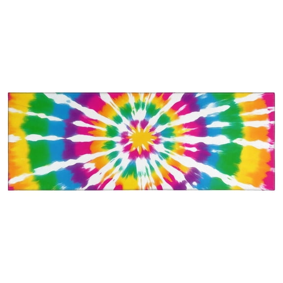Rainbow Tie Dye Mandala Pattern Kitchen Rug Mat,Kitchen Runner Rugs Non Skid Washable,Decorative Kitchen Floor Mats for Kitchen,Sink,Laundry,17"X47"
