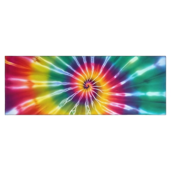 Rainbow Tie Dye Mandala Pattern Kitchen Rug Mat,Kitchen Runner Rugs Non Skid Washable,Decorative Kitchen Floor Mats for Kitchen,Sink,Laundry,17"X47"