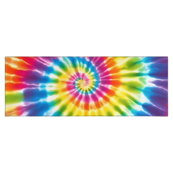 Rainbow Tie Dye Mandala Pattern Kitchen Rug Mat,Kitchen Runner Rugs Non Skid Washable,Decorative Kitchen Floor Mats for Kitchen,Sink,Laundry,17"X47"