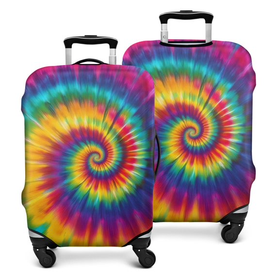 Rainbow Tie Dye Mandala Pattern Luggage Cover Fashion Suitcase Cover Baggage Covers Fit 25-28 Inch Luggage (Go Travel)