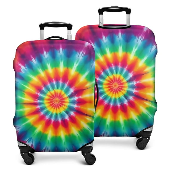 Rainbow Tie Dye Mandala Pattern Luggage Cover Fashion Suitcase Cover Baggage Covers Fit 25-28 Inch Luggage (Go Travel)