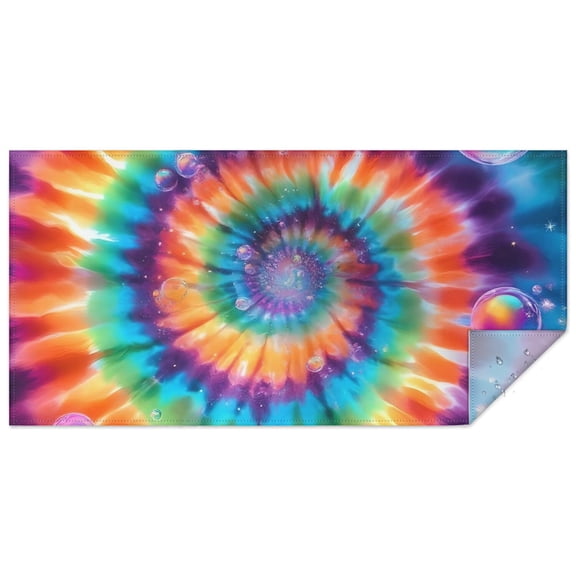 Rainbow Tie Dye Mandala Pattern Rectangle Tablecloth 60"x120",Waterproof Polyester Rectangle Table Cloth, Wipeable Spillproof Polyester Tablecloth for Dining, Camping, Indoor and Outdoor