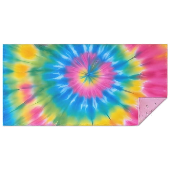 Rainbow Tie Dye Mandala Pattern Rectangle Tablecloth 60"x120",Waterproof Polyester Rectangle Table Cloth, Wipeable Spillproof Polyester Tablecloth for Dining, Camping, Indoor and Outdoor