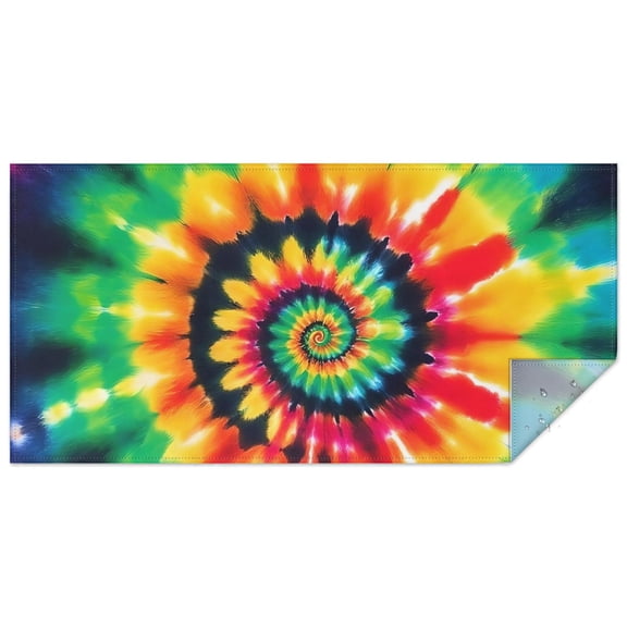 Rainbow Tie Dye Mandala Pattern Rectangle Tablecloth 60"x120",Waterproof Polyester Rectangle Table Cloth, Wipeable Spillproof Polyester Tablecloth for Dining, Camping, Indoor and Outdoor