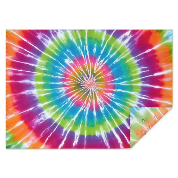 Rainbow Tie Dye Mandala Pattern Rectangle Tablecloth 60"x84",Waterproof Polyester Rectangle Table Cloth, Wipeable Spillproof Polyester Tablecloth for Dining, Camping, Indoor and Outdoor