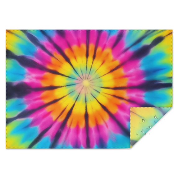 Rainbow Tie Dye Mandala Pattern Rectangle Tablecloth 60"x84",Waterproof Polyester Rectangle Table Cloth, Wipeable Spillproof Polyester Tablecloth for Dining, Camping, Indoor and Outdoor