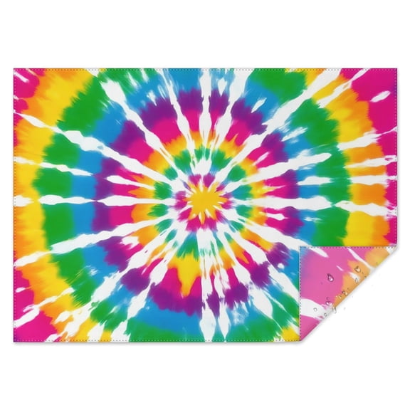 Rainbow Tie Dye Mandala Pattern Rectangle Tablecloth 60"x84",Waterproof Polyester Rectangle Table Cloth, Wipeable Spillproof Polyester Tablecloth for Dining, Camping, Indoor and Outdoor