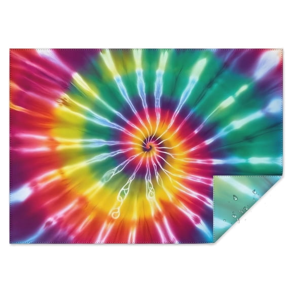 Rainbow Tie Dye Mandala Pattern Rectangle Tablecloth 60"x84",Waterproof Polyester Rectangle Table Cloth, Wipeable Spillproof Polyester Tablecloth for Dining, Camping, Indoor and Outdoor