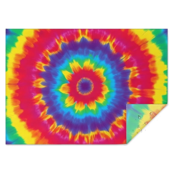 Rainbow Tie Dye Mandala Pattern Rectangle Tablecloth 60"x84",Waterproof Polyester Rectangle Table Cloth, Wipeable Spillproof Polyester Tablecloth for Dining, Camping, Indoor and Outdoor