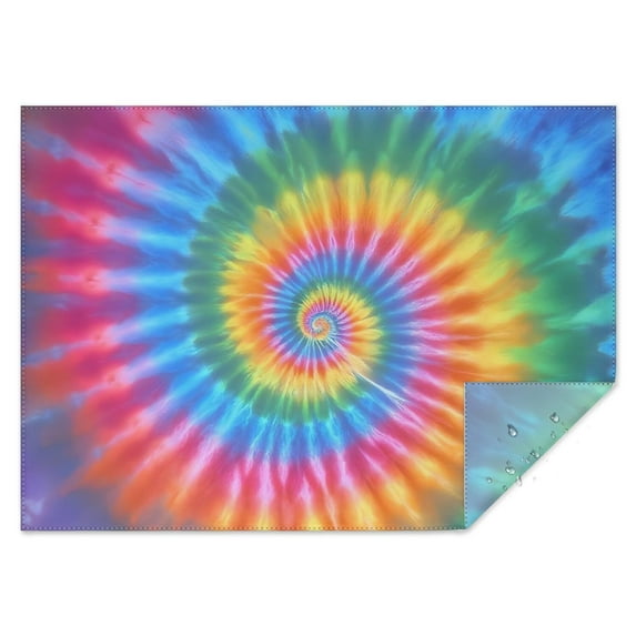 Rainbow Tie Dye Mandala Pattern Rectangle Tablecloth 60"x84",Waterproof Polyester Rectangle Table Cloth, Wipeable Spillproof Polyester Tablecloth for Dining, Camping, Indoor and Outdoor