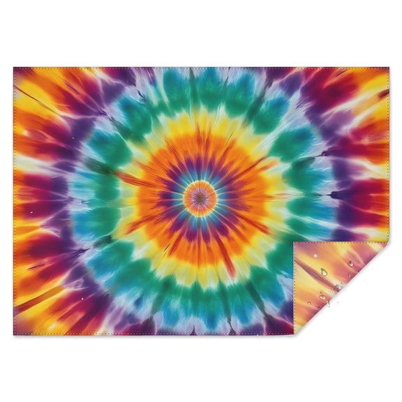 Rainbow Tie Dye Mandala Pattern Rectangle Tablecloth 60"x84",Waterproof Polyester Rectangle Table Cloth, Wipeable Spillproof Polyester Tablecloth for Dining, Camping, Indoor and Outdoor