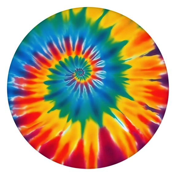 Rainbow Tie Dye Mandala Pattern Round Fitted Tablecloth with Elastic Edge,Dining Table Cover Waterproof,Outdoor Round Tablecloth for Camping,Dining,Indoor and Outdoor