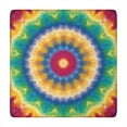 thumbnail image 1 of Rainbow Tie Dye Mandala Pattern Square Fitted Tablecloth with Elastic Edge,Square Table Cover,Washable Elastic Table Cover for Home Kitchen Party Decor 34"x34", 1 of 6