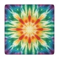 thumbnail image 1 of Rainbow Tie Dye Mandala Pattern Square Fitted Tablecloth with Elastic Edge,Square Table Cover,Washable Elastic Table Cover for Home Kitchen Party Decor 34"x34", 1 of 6