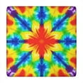 thumbnail image 1 of Rainbow Tie Dye Mandala Pattern Square Fitted Tablecloth with Elastic Edge,Square Table Cover,Washable Elastic Table Cover for Home Kitchen Party Decor 34"x34", 1 of 6