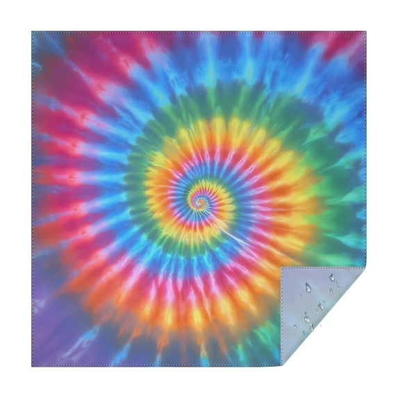 Rainbow Tie Dye Mandala Pattern Square Tablecloth,Waterproof Square Table Cover,Wipeable Spillproof Washable Table Cover for Home Kitchen Party Decor 60"x60"(152x152cm)