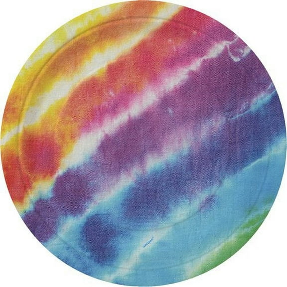 Rainbow Tie Dye Paper Dessert Plates, 7in, 8ct