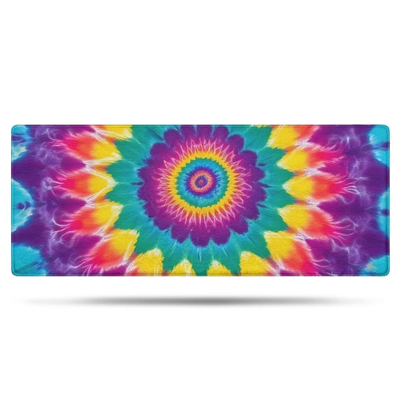 Rainbow Tie Dye Radial Pattern Bathroom Rugs Mat,Non Slip Microfiber Bathroom Rug,Rubber Backing,Soft Bathroom Mats for Bathroom Floor,Tub and Shower,60x24in(150x60cm)
