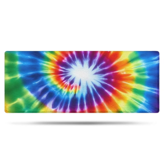 Rainbow Tie Dye Radial Pattern Bathroom Rugs Mat,Non Slip Microfiber Bathroom Rug,Rubber Backing,Soft Bathroom Mats for Bathroom Floor,Tub and Shower,60x24in(150x60cm)