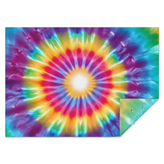 Rainbow Tie Dye Radial Pattern Rectangle Tablecloth 60"x84",Waterproof Polyester Rectangle Table Cloth, Wipeable Spillproof Polyester Tablecloth for Dining, Camping, Indoor and Outdoor
