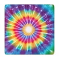 thumbnail image 1 of Rainbow Tie Dye Radial Pattern Square Fitted Tablecloth with Elastic Edge,Square Table Cover,Washable Elastic Table Cover for Home Kitchen Party Decor 34"x34", 1 of 6