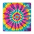 thumbnail image 1 of Rainbow Tie Dye Radial Pattern Square Fitted Tablecloth with Elastic Edge,Square Table Cover,Washable Elastic Table Cover for Home Kitchen Party Decor 34"x34", 1 of 6