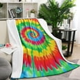 thumbnail image 1 of Rainbow Tie Dye Spiral Blanket,Comfortable Soft Flannel Throw Blanket,All Season,Warm Lightweight Blankets for Sofa Bed Couch Living Room Chair,60"x80", 1 of 4