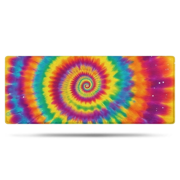 Rainbow Tie Dye Spiral Dot Pattern Bathroom Rugs Mat,Non Slip Microfiber Bathroom Rug,Rubber Backing,Soft Bathroom Mats for Bathroom Floor,Tub and Shower,60x24in(150x60cm)