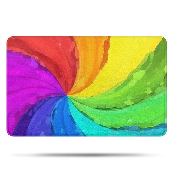 Rainbow Tie Dye Spiral Pattern Bathroom Rugs Mat,Non Slip Microfiber Bathroom Rug,Rubber Backing,Soft Bathroom Mats for Bathroom Floor,Tub and Shower,20x32in(50x80cm)