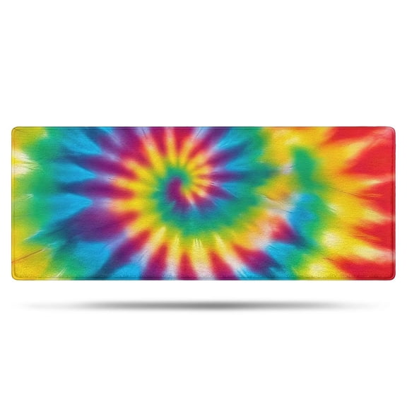 Rainbow Tie Dye Spiral Pattern Bathroom Rugs Mat,Non Slip Microfiber Bathroom Rug,Rubber Backing,Soft Bathroom Mats for Bathroom Floor,Tub and Shower,60x24in(150x60cm)
