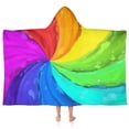 thumbnail image 1 of Rainbow Tie Dye Spiral Pattern Hooded Bath Towel，50"x30" for Ages 3 To 12 Kids, Quick Dry Lightweight Soft Microfiber Hood Beach Towel Cover Up for Kids, 1 of 7