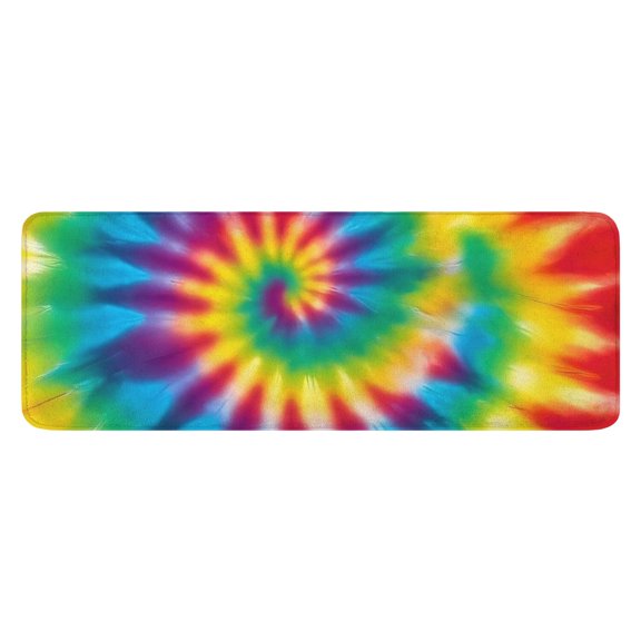 Rainbow Tie Dye Spiral Pattern Kitchen Rug Mat,Kitchen Runner Rugs Non Skid Washable,Decorative Kitchen Floor Mats for Kitchen,Sink,Laundry,17"x47.2"