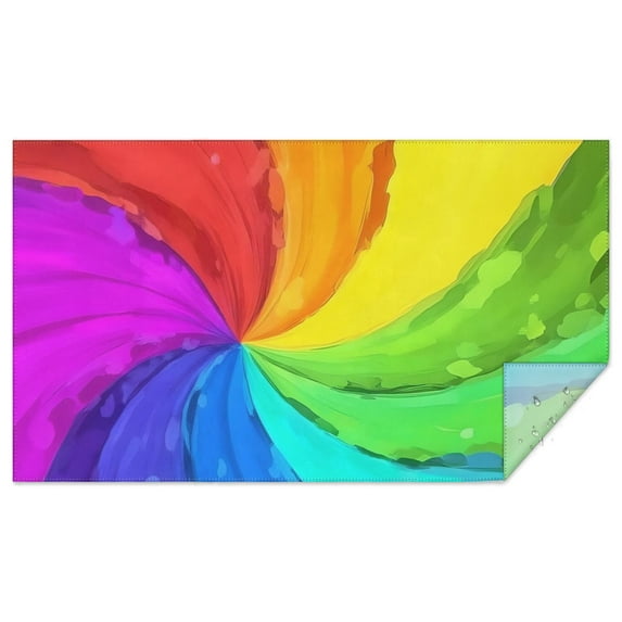 Rainbow Tie Dye Spiral Pattern Rectangle Tablecloth 60"x102",Waterproof Polyester Rectangle Table Cloth, Wipeable Spillproof Polyester Tablecloth for Dining, Camping, Indoor and Outdoor