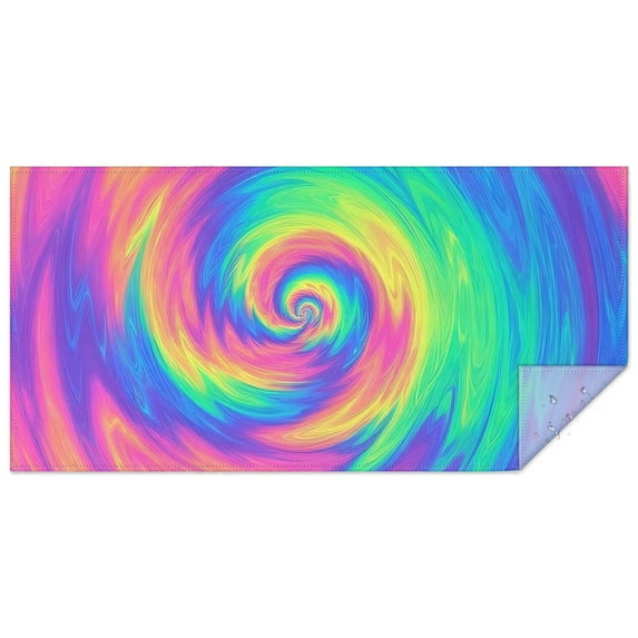 Rainbow Tie Dye Spiral Pattern Rectangle Tablecloth 60"x120",Waterproof Polyester Rectangle Table Cloth, Wipeable Spillproof Polyester Tablecloth for Dining, Camping, Indoor and Outdoor