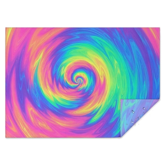 Rainbow Tie Dye Spiral Pattern Rectangle Tablecloth 60"x84",Waterproof Polyester Rectangle Table Cloth, Wipeable Spillproof Polyester Tablecloth for Dining, Camping, Indoor and Outdoor