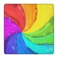 thumbnail image 1 of Rainbow Tie Dye Spiral Pattern Square Fitted Tablecloth with Elastic Edge,Square Table Cover,Washable Elastic Table Cover for Home Kitchen Party Decor 36"x36", 1 of 6