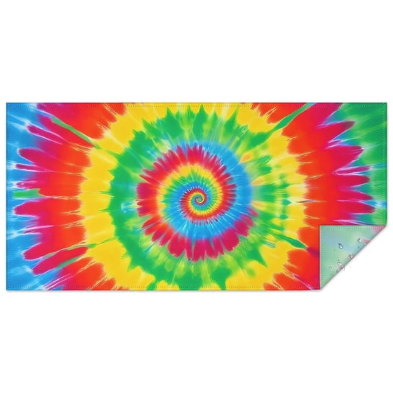 Rainbow Tie Dye Spiral Rectangle Tablecloth 60"x120",Waterproof Polyester Rectangle Table Cloth, Wipeable Spillproof Polyester Tablecloth for Dining, Camping, Indoor and Outdoor